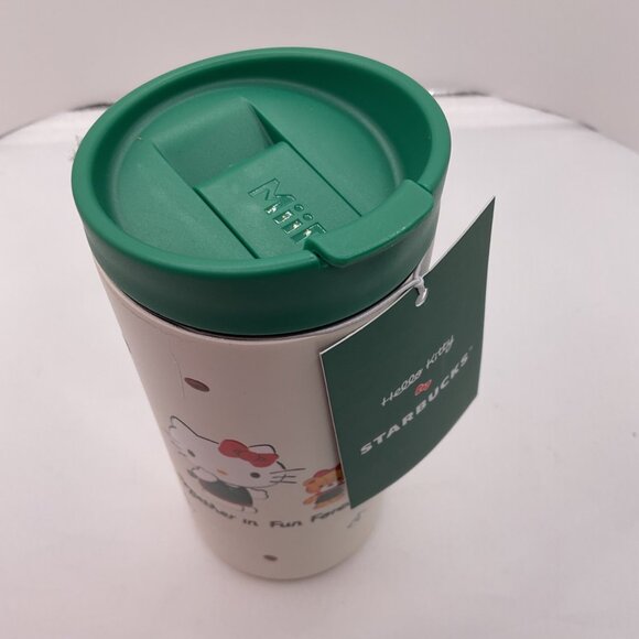 Hello Kitty X Starbucks 12 Oz Stainless Steel Tumbler With Green Lid - Picture 3 of 5